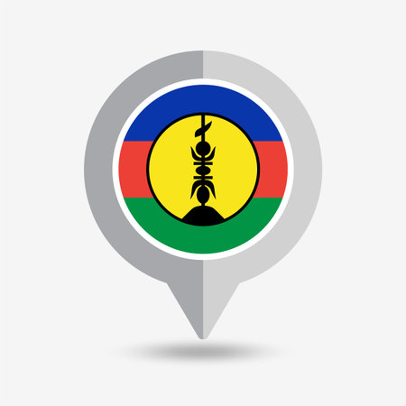 New Caledonia Location Pin Icon Vector Illustrationのイラスト素材