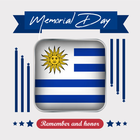 Uruguay Memorial Day Vector Illustrationのイラスト素材