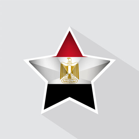 Egypt Flag Star Shape Iconのイラスト素材
