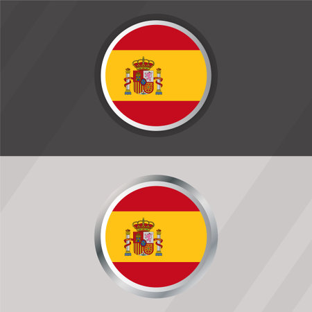 Vector Spain Round Flag Templateのイラスト素材