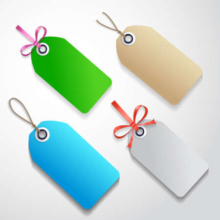 set of 4 tags on a white backgroundのイラスト素材
