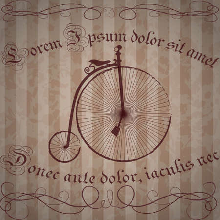 retro-styled bicycle in a grange backgroundのイラスト素材