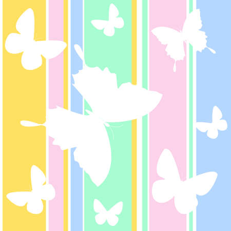 butterfly simple seamless pattern on color background for kidsのイラスト素材