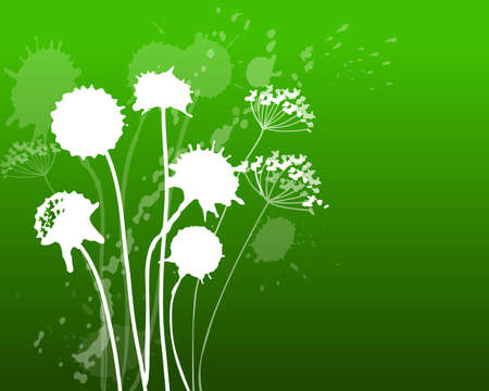 inkblot rhododendron in a green gradient backgrowndのイラスト素材