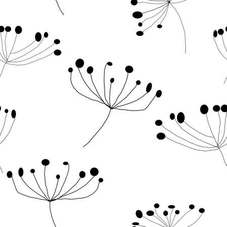 Floral seamless pattern handdrawing. Vector illustration.のイラスト素材