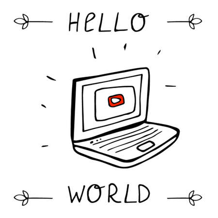 Hand-Drawn Business Laptop Computer Sketchy Notebook Doodlesのイラスト素材