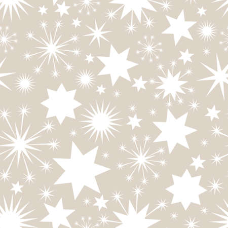 Elegant Christmas seamless background with stars in whiteのイラスト素材