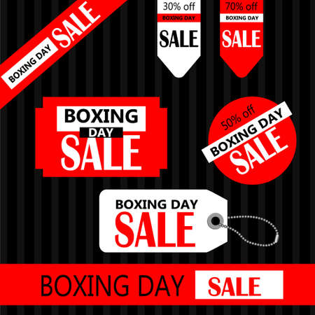Boxing day Retail Tags in red and whiteのイラスト素材