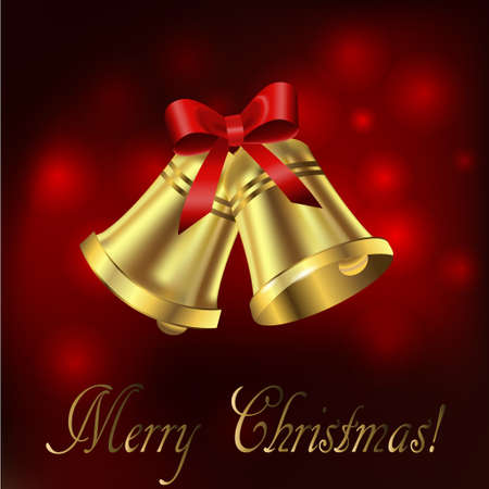 Jingle bells with red bow on a white background. のイラスト素材