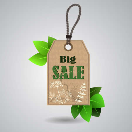eco friendly paper template banner on white background Big Saleのイラスト素材