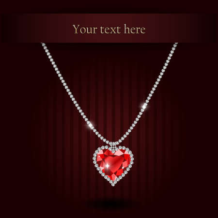 Beautiful gemstone red ruby heart Red diamond のイラスト素材