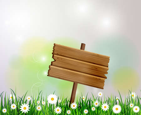 advertisement wooden board on a loan with flowersのイラスト素材