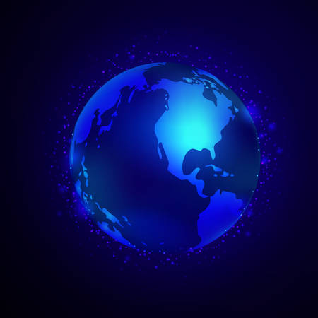Earth Vector Space Background on dark blueのイラスト素材