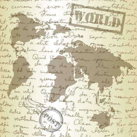 background with sketching paper and map on old backgroundのイラスト素材
