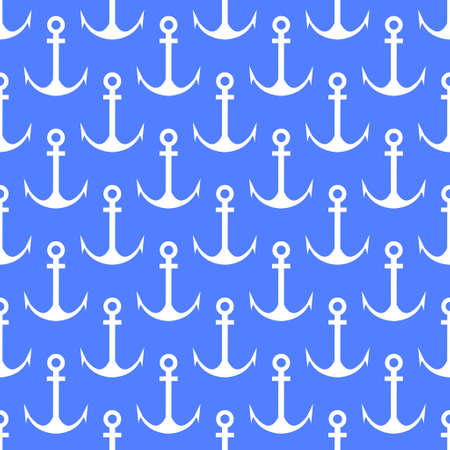 Vector anchor seamless pattern in blue colorのイラスト素材