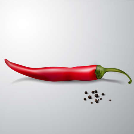 red hot chili pepper isolated on a white backgroundのイラスト素材
