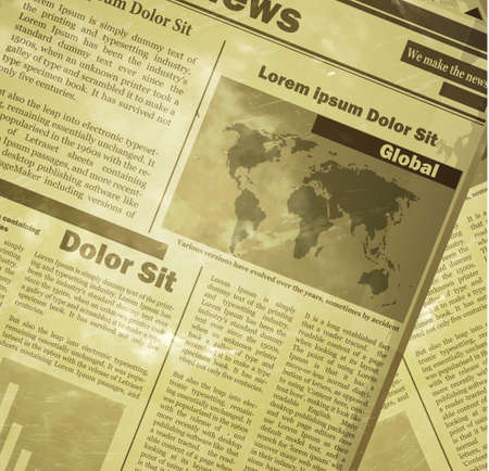 Newspaper news flat image background news vector. Old vintage style could be used for your designのイラスト素材