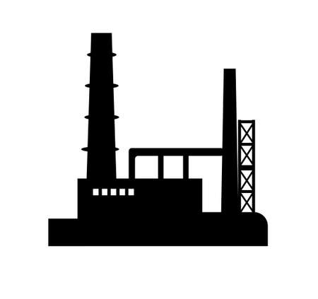 Industry icon silhouette in black on white backgroundのイラスト素材