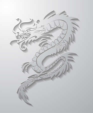 paper cut out of a Dragon chinaのイラスト素材