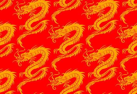 seamless dragons patternのイラスト素材