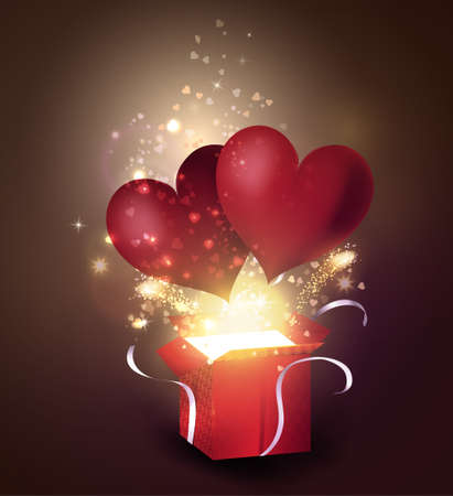 Box With Heart in retro styleのイラスト素材