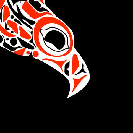 totem bird indigenous art stylizationの写真素材
