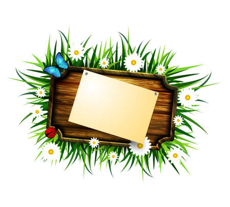 wooden board on a loanのイラスト素材