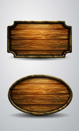 Wooden signs, vector icon setのイラスト素材