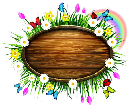 wooden board on a loanのイラスト素材