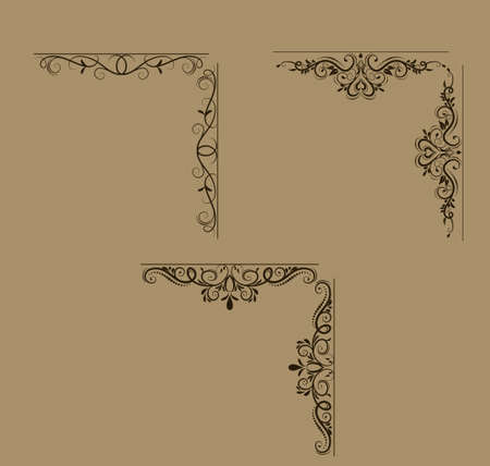 Swirl floral design setのイラスト素材