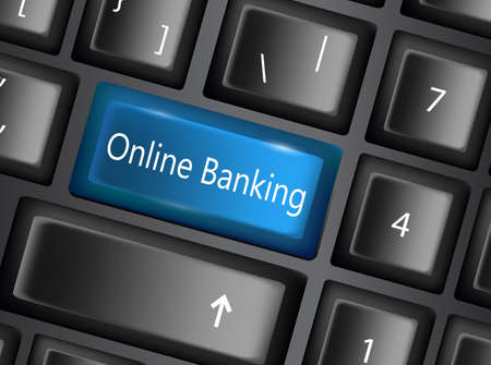 Keyboard key with enter button bankingのイラスト素材