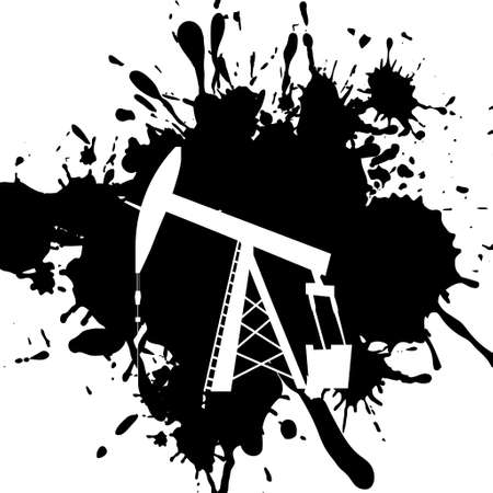 Silhouette of oil pumpのイラスト素材