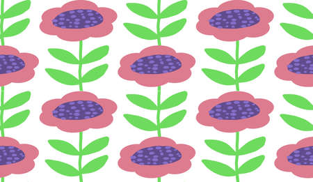 Cute vector floral seamless pattern