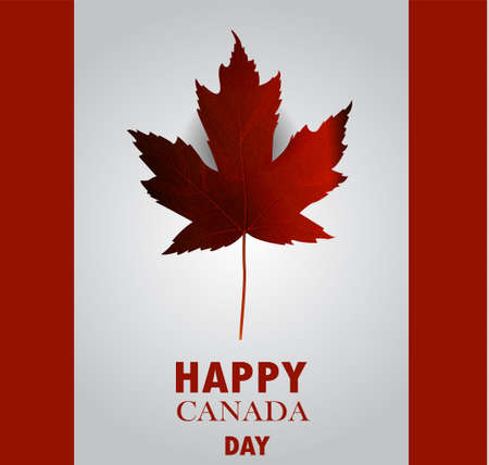 Canada flag with real maple leaf national day of Canada vector backgroundのイラスト素材
