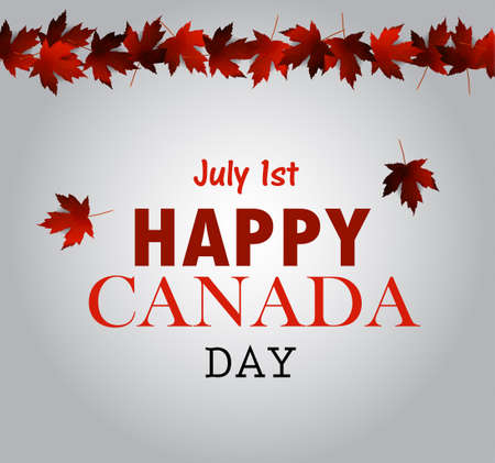 Leaf line Canada Day card in vector format.のイラスト素材