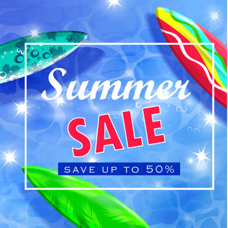 Colorful Summer Surfing Designのイラスト素材