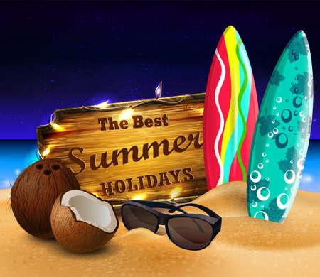 tropical vector backgroundのイラスト素材