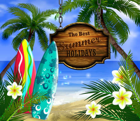 tropical vector backgroundのイラスト素材