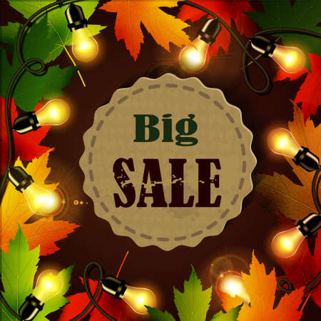 Maple leaf frame for seasonal salesのイラスト素材