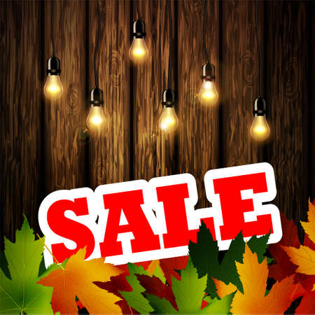Advertisement about the autumn sale patio lightsのイラスト素材
