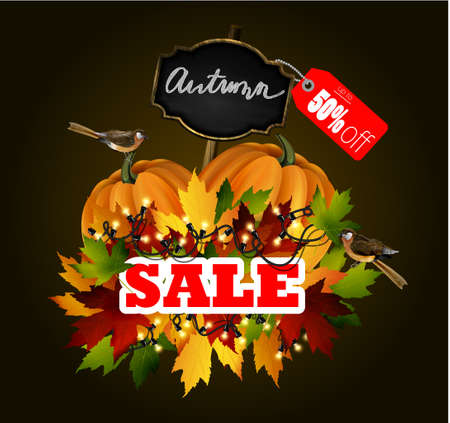 Autumn Sale Conceptのイラスト素材
