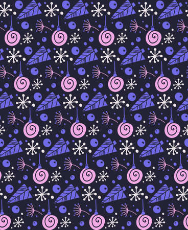 Christmas seamless pattern with fir treeのイラスト素材