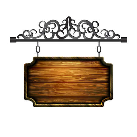 vector wooden signboardのイラスト素材