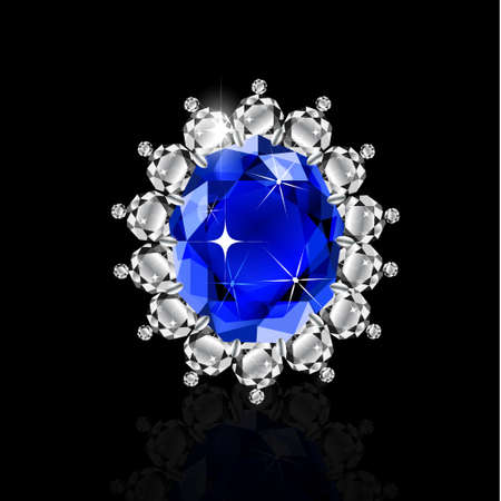 Golden ring with ruby and diamondsのイラスト素材