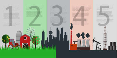 city farm and oil extractionのイラスト素材