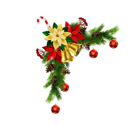 Christmas corner decorationのイラスト素材