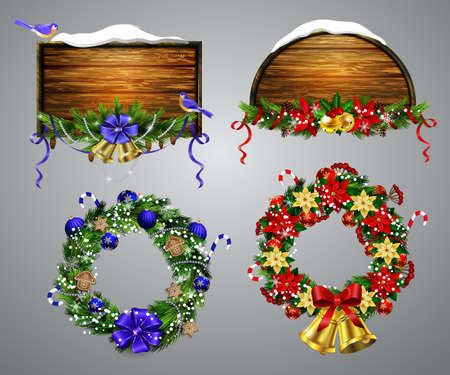 A Vector wooden christmas boardのイラスト素材