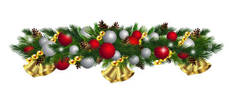 Vector Christmas Fir Decoration isolatedのイラスト素材