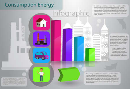 Smart energy use infographic concept renewable energy smart city Vectorのイラスト素材