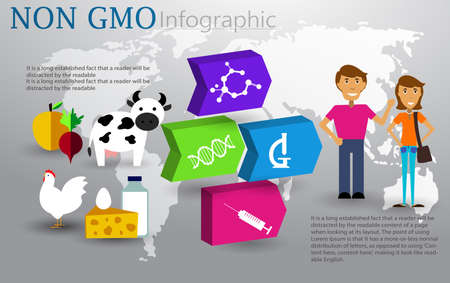 Not chemical GMO hormone food infographic concept Vectorのイラスト素材